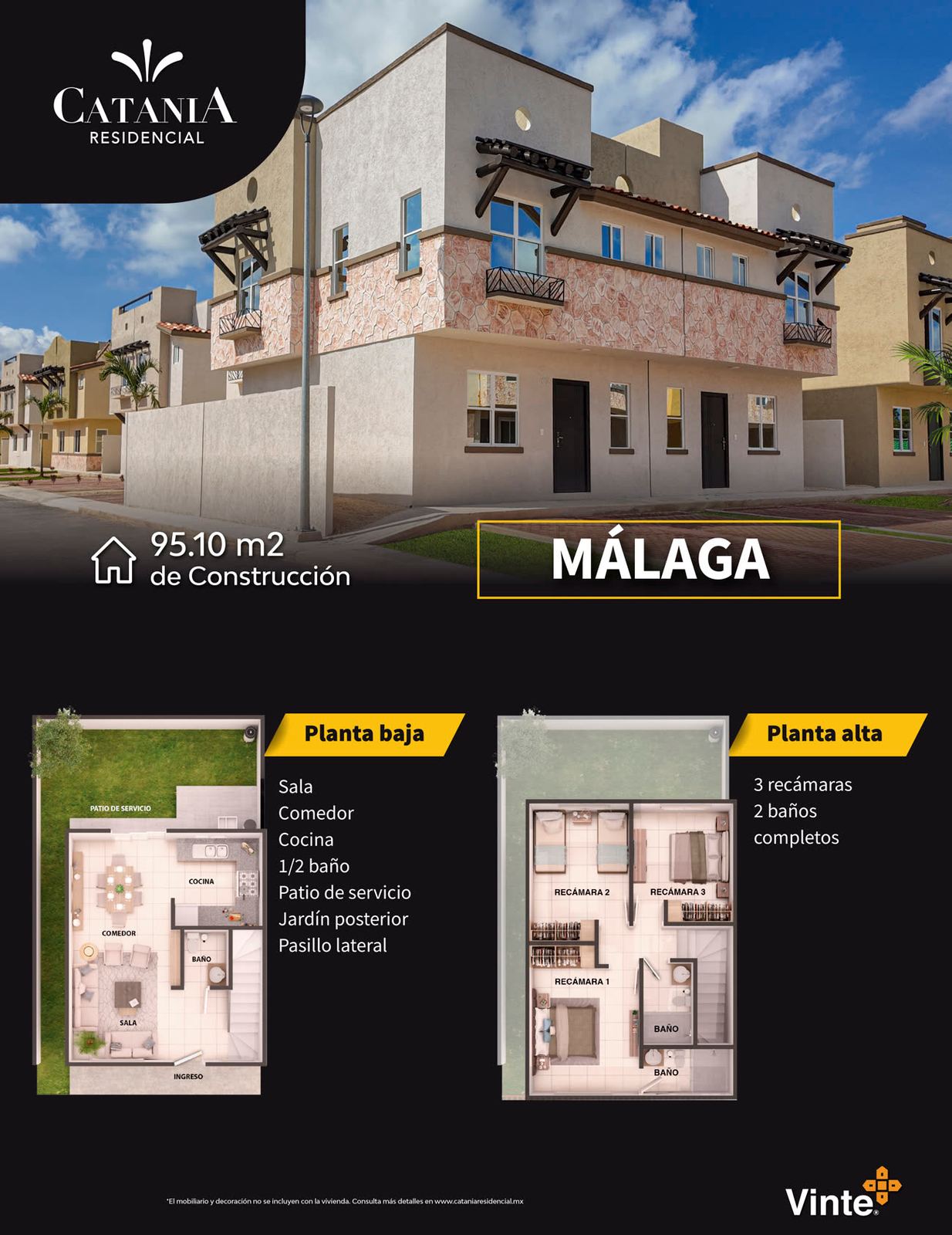 Plano de Casa Málaga en Catania Residencial
