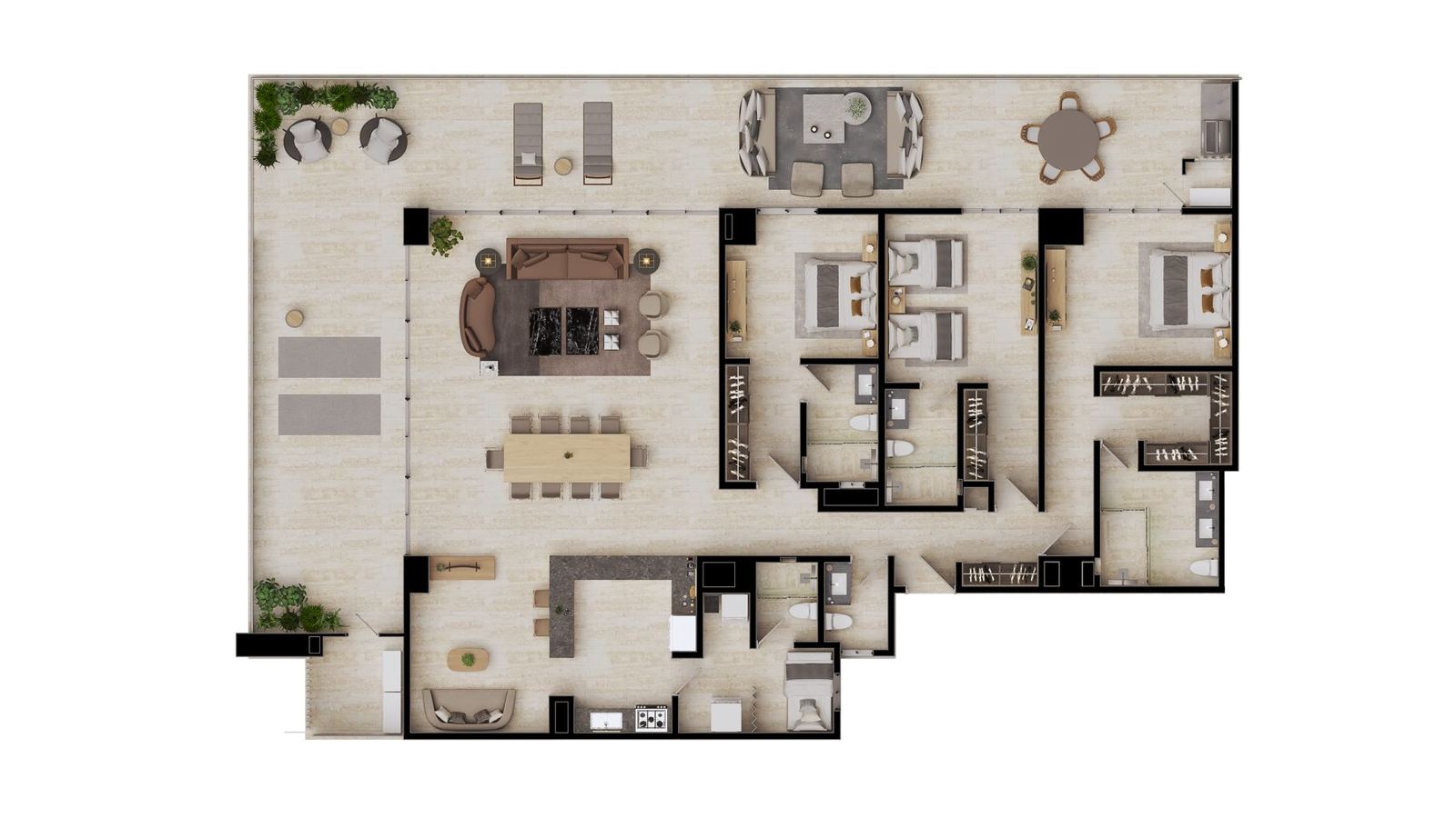 Plano de 3 Recámaras en Cuore Residencial